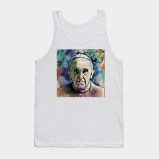 digital sketch of Pope Francis Tank Top